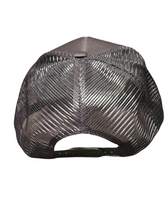Load image into Gallery viewer, Black Embroided SPVCECADETS Astronaut Trucker Hats with Mesh Snap back style. 
